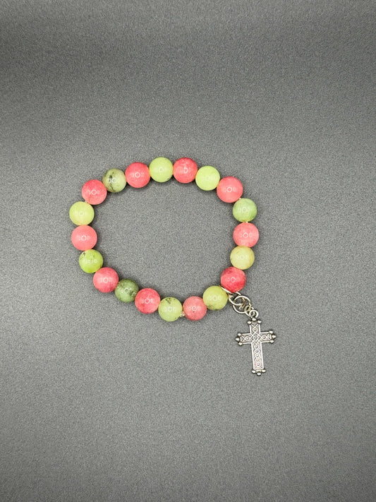 Watermelon Cross Bracelet