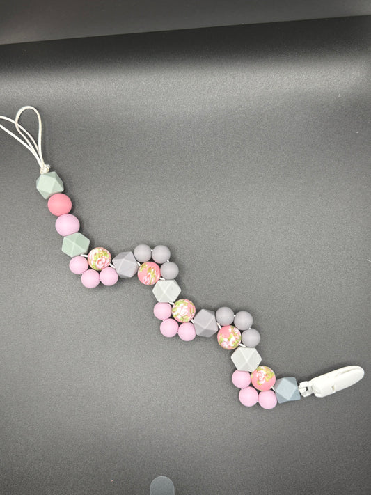 Sweet Baby Grey Pacifier clip